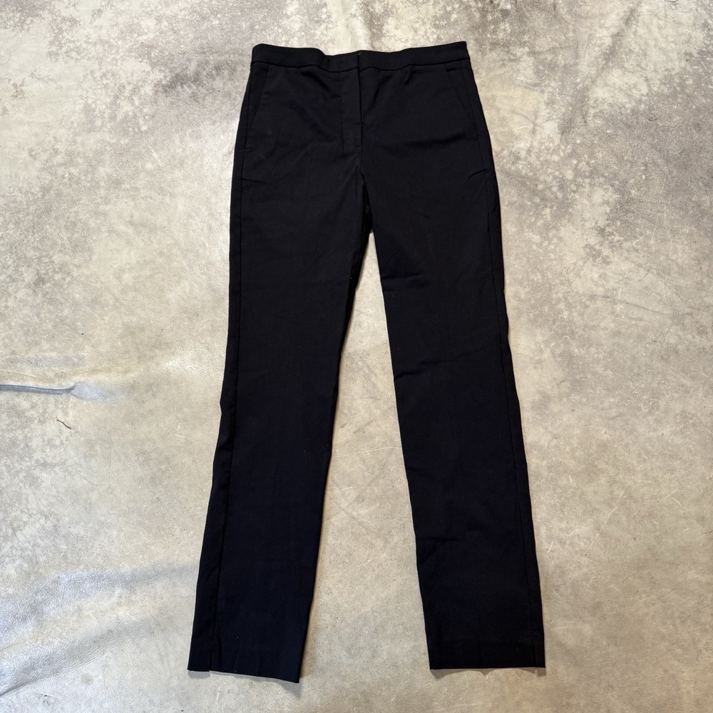 MNG Mango Pants Womens Size 8 Black Straight Leg Mid Rise Trouser